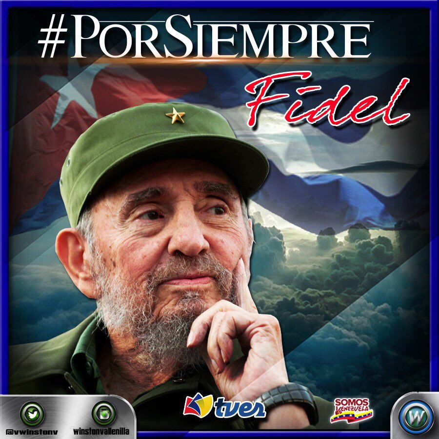 vwinstonv's tweet photo. Hoy #25Nov, a 1 año de tu partida física Comandante amigo, Fidel Castro Ruz, los revolucionarios continuamos tu lucha y agradecemos tu apoyo fiel al pueblo venezolano, al Comandante Chávez y a nuestro Pdte. @NicolasMaduro ¡Viva Fidel! #PorSiempreFidel 🇨🇺 🇻🇪 https://t.co/UMwZGzLxqy