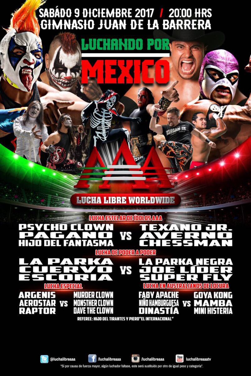 656Fans's tweet photo. &amp; este 9 de Dicibre en el Gimnasio Juan de la barrera en punto de las 20:00Hrs #LuchandoporMexico @Pagano656 @Psychooriginal  e @hijodelfantasma haciendo pareja para derrotar a los #OGTS &amp; a Texano Jr https://t.co/azqbLzse7L