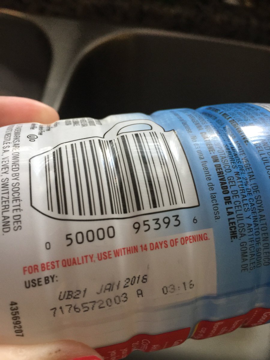 maddybrowne014's tweet photo. Thanks #target #targetpace for not rotating your stock. Bought some #coffee_mate #pumpkinspice on 11/20/2017 that expired January 2016! I’ve had a nasty case of food poisoning since Thanksgiving. #stillsick #thanksgivingruined https://t.co/yNZY9xehGN