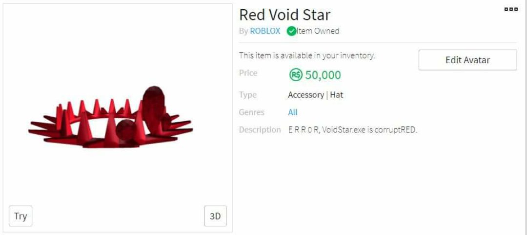Roblox Notifier On Twitter New Hat Red Void Star Price R 50000