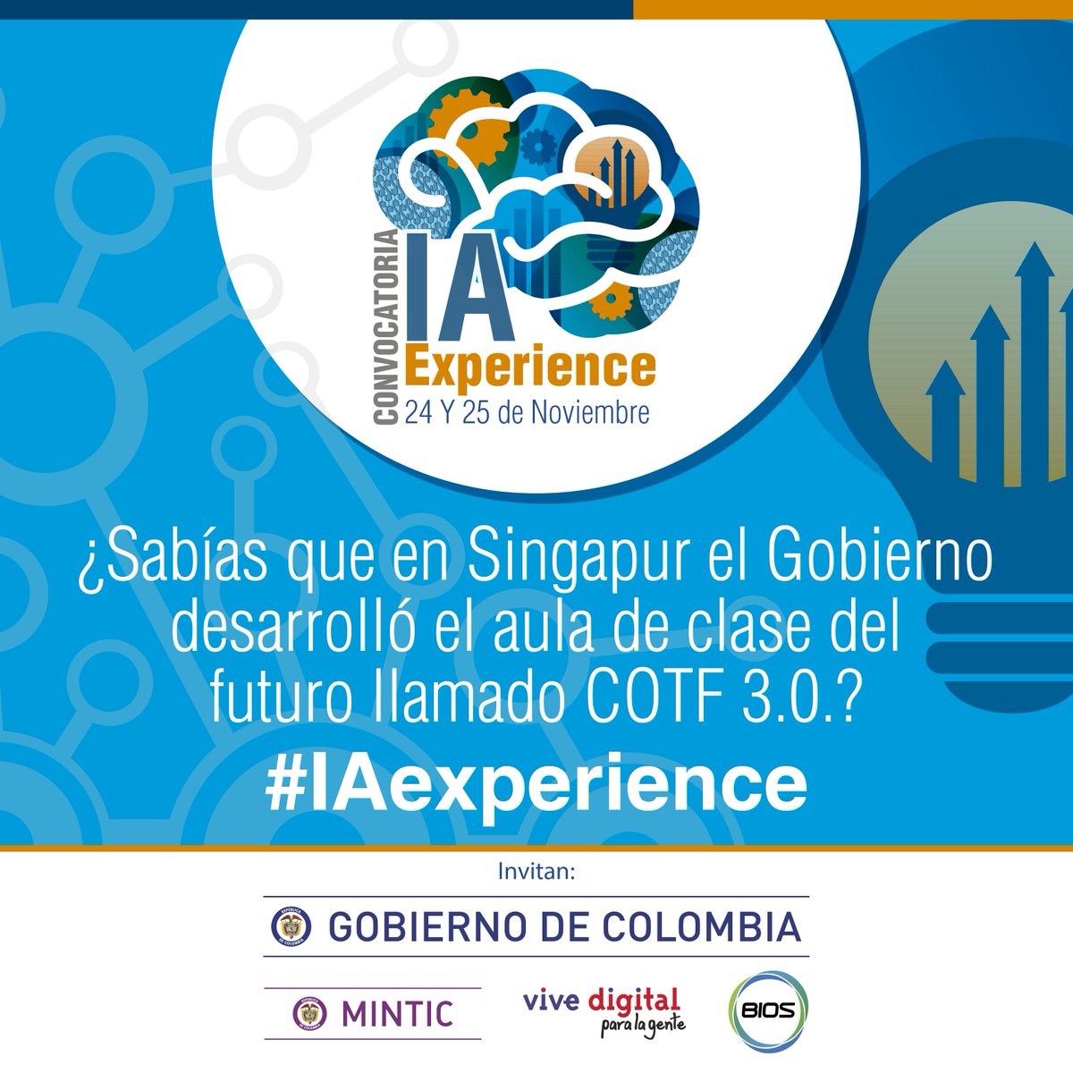 AppsCo's tweet photo. Participa con tu idea, prototipo o proyecto de Inteligencia artificial, este 24 y 25 de noviembre en #IAExperience para debatir y crear proyectos de inteligencia artificial aplicada, que mejorarán distintos aspectos de la sociedad. Inscríbete https://t.co/2zN0HZRgw8 https://t.co/J7VQWkj6n4