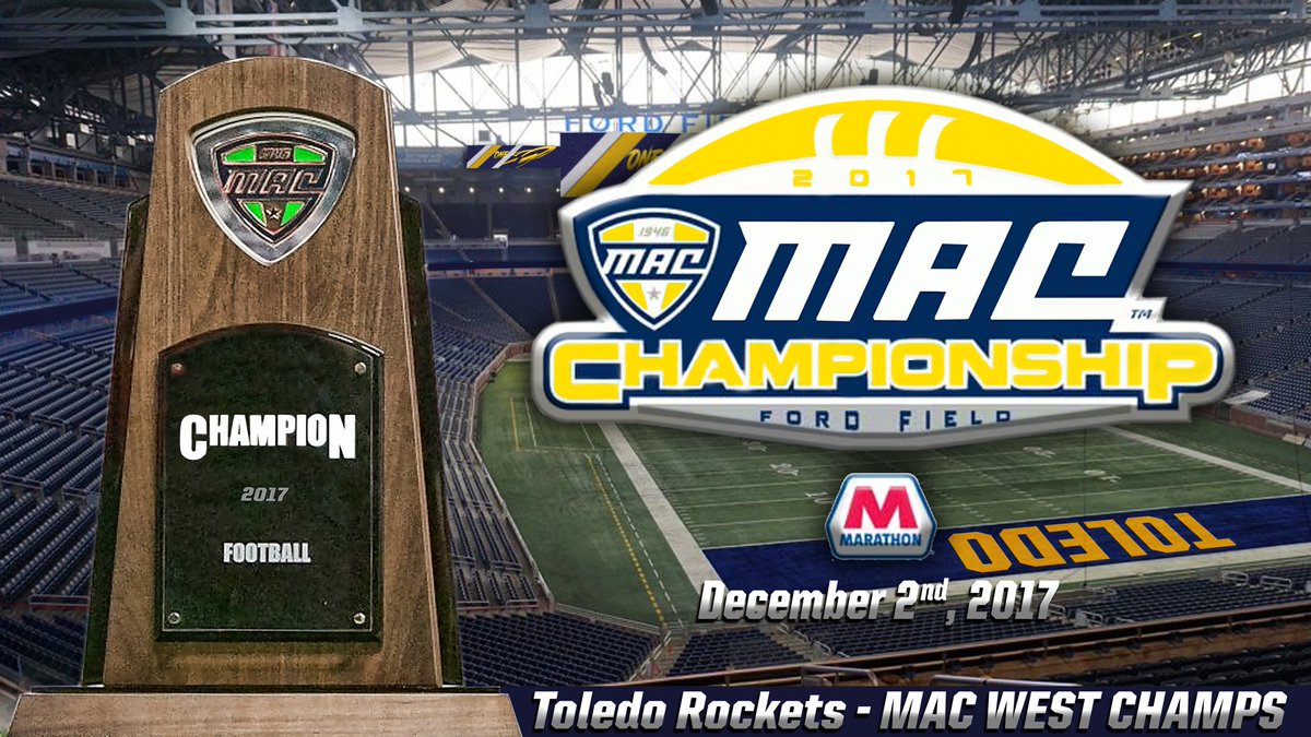 ToledoFB's tweet image. .@ToledoFB takes on @ZipsFB in Detroit, Ford Field December 2nd for the MAC Title #LiftOff #ChaseYourPurpose