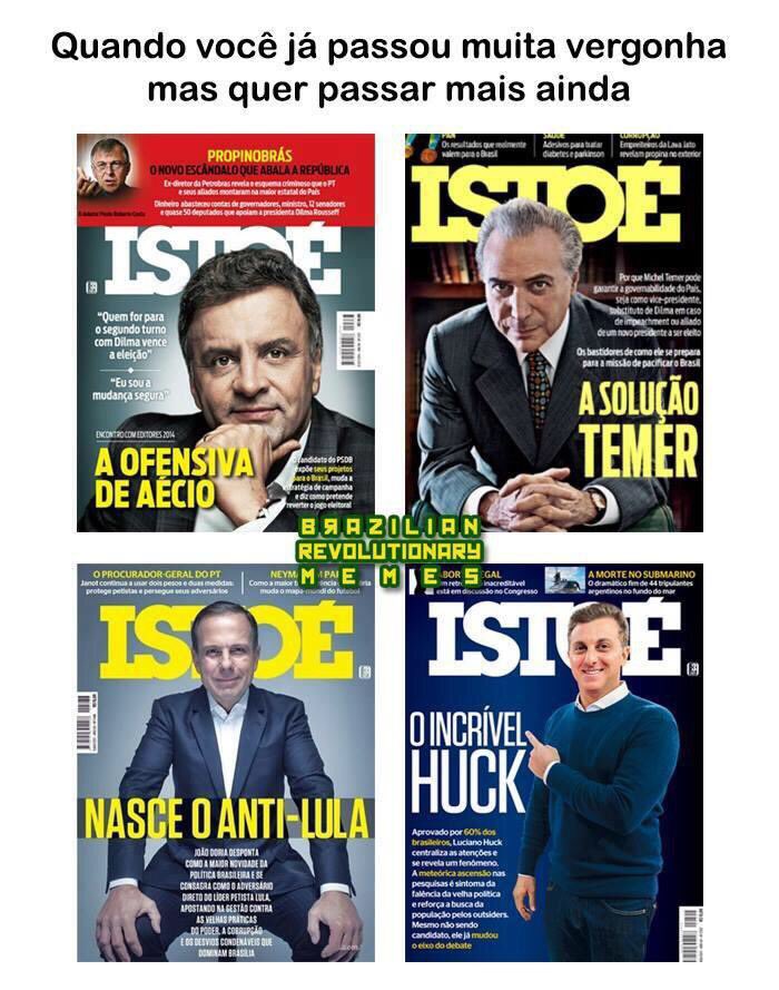 cacaucb's tweet photo. Recebi este meme da Isto É e gostaria de compartilhar dando ninha contribuição com uma capa esquecida ..: tirem suas conclusões https://t.co/cmwW5SqjrP