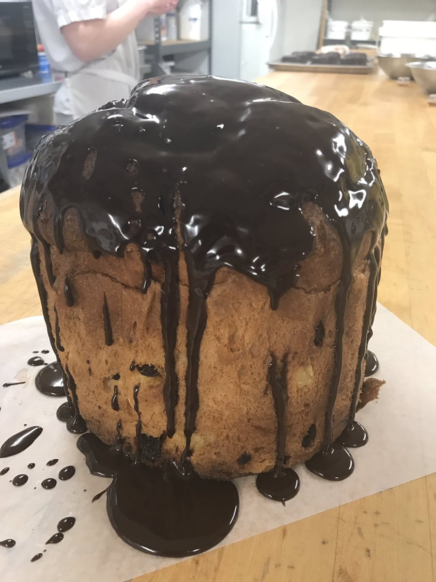 fratellibakery's tweet photo. Breakfast for staff.....Panettone dripping with dark ganache....yummy!!❤ https://t.co/5JiJx2IVCn