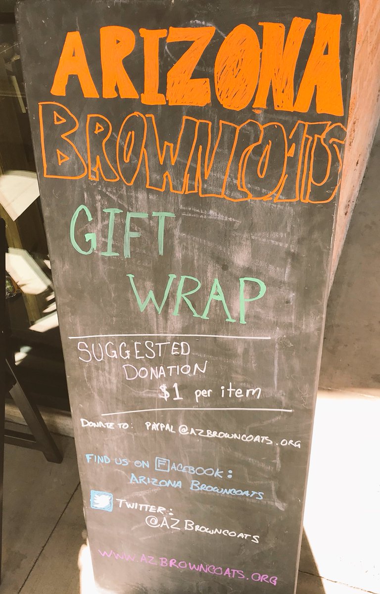 AZBrowncoats's tweet photo. All set up and ready to wrap some presents. Come #shopsmall at Changing Hands Bookstore! 300 W. Camelback https://t.co/WbiRxriBln