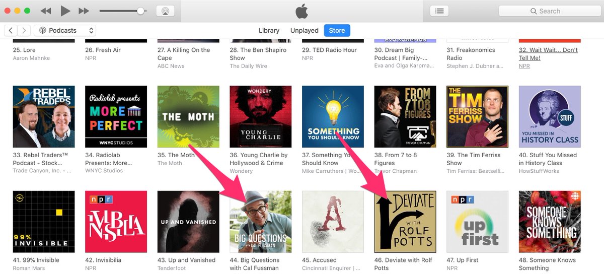 tferriss's tweet photo. HUGE congrats to @calfussman and @rolfpotts for hitting the Top-100 on @iTunes and @ApplePodcasts in the first week of their new podcasts! Still moving up quickly... https://t.co/rLmkrv1aqD