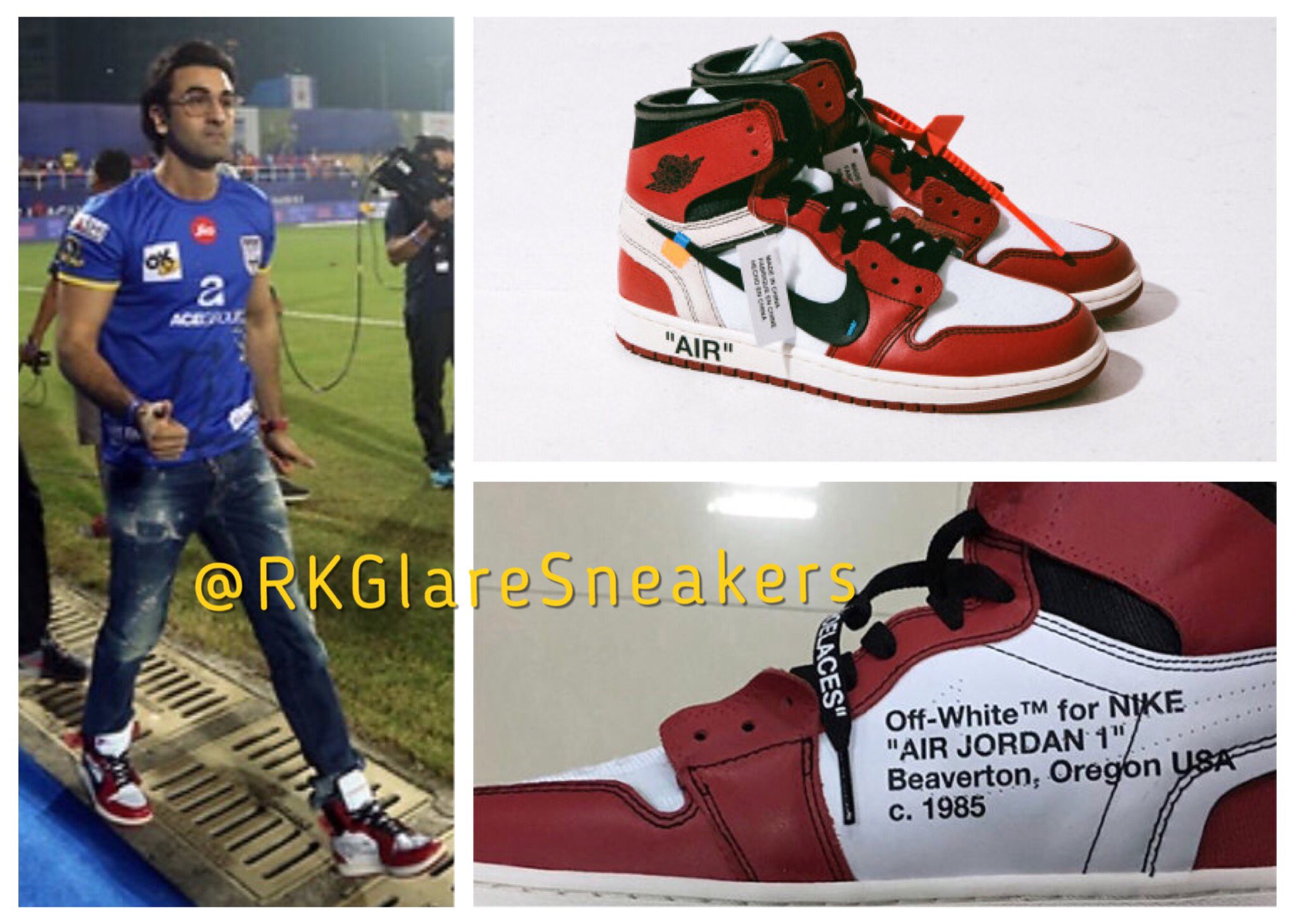 🔥 Ranbir's Awesomeness 🔥 on X: Love @OffWht @virgilabloh @Nike Air Jordan  1 @Jumpman23 on Ranbir Kapoor ! ❤️👟  / X