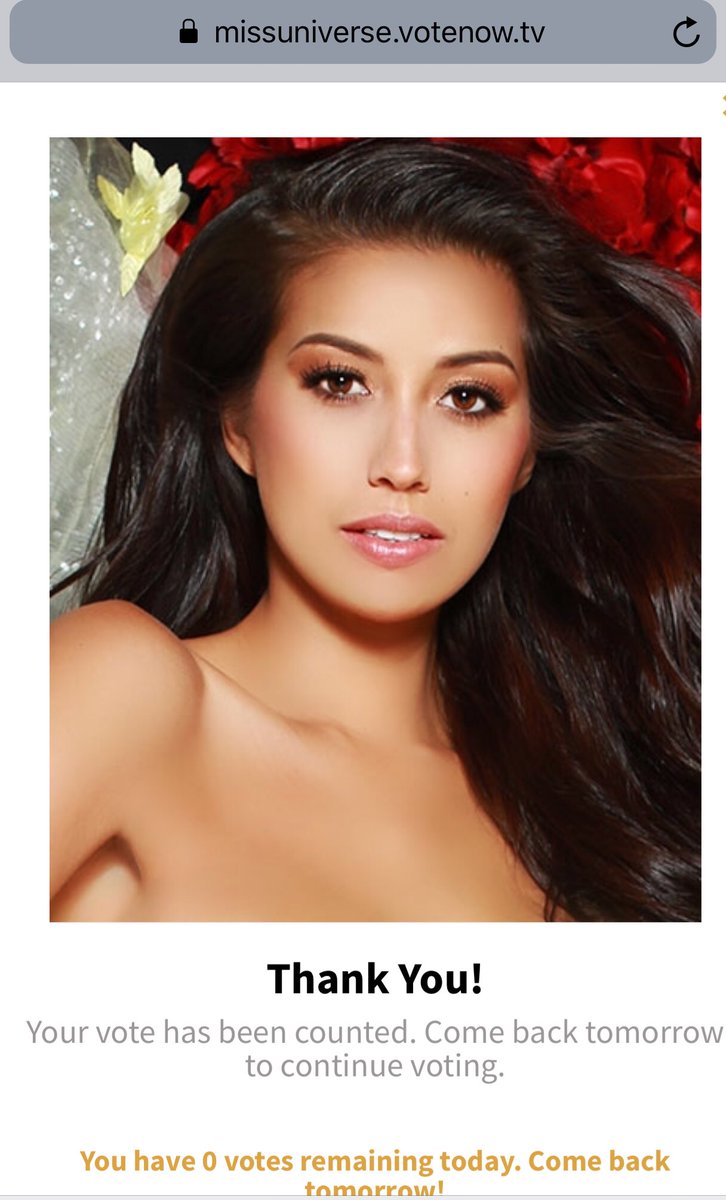 chay_ems's tweet photo. Done with my online voting. How about you. Go na, now na only 10 minutes left to vote!
#MissUniverse #Philippines https://t.co/2a0xYxna3g