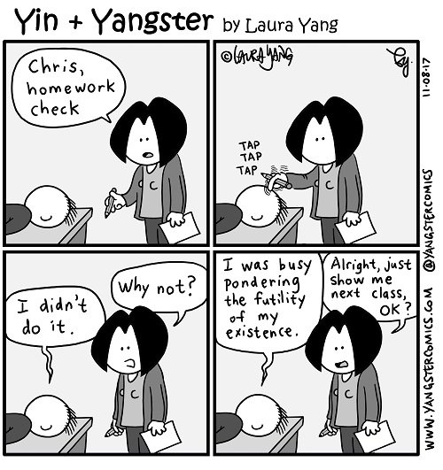 YangsterComics's tweet photo. #HWcheck #homework #check #teacher #teachers #student #students #emo #excuses #reasons #cryforhelp #life #existential #crisis #teenager #teenagers #teenproblems #problems https://t.co/Q2kRMZ43Qe