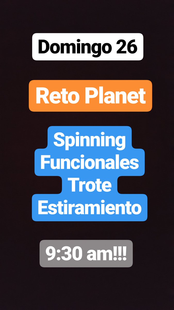 KarolaineSilv19's tweet photo. Nos vemos mañana a las 9:30am en @PlanetFitSpin!!! #aniversario #18años #planetfit #PlanetRun ##ceroexcusas https://t.co/PtY3m5ap5u