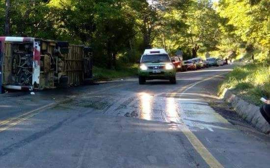 ConectaTV2's tweet image. Bus del departamento de salud de Tirúa volcó en ruta Curacautín - Victoria y dejó 5 muertos y 20 heridos, 7 de ellos en riesgo vital.