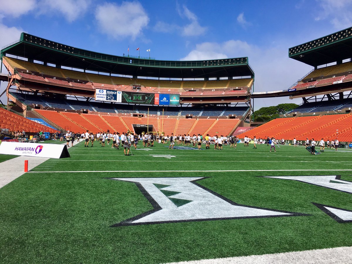 InsideBYUFB's tweet photo. Aloha....it’s Game Day!  Watch Countdown To Kickoff - Live at 8pm ET @byutvsports  #BYU vs #Hawaii https://t.co/ytMdIohLrN