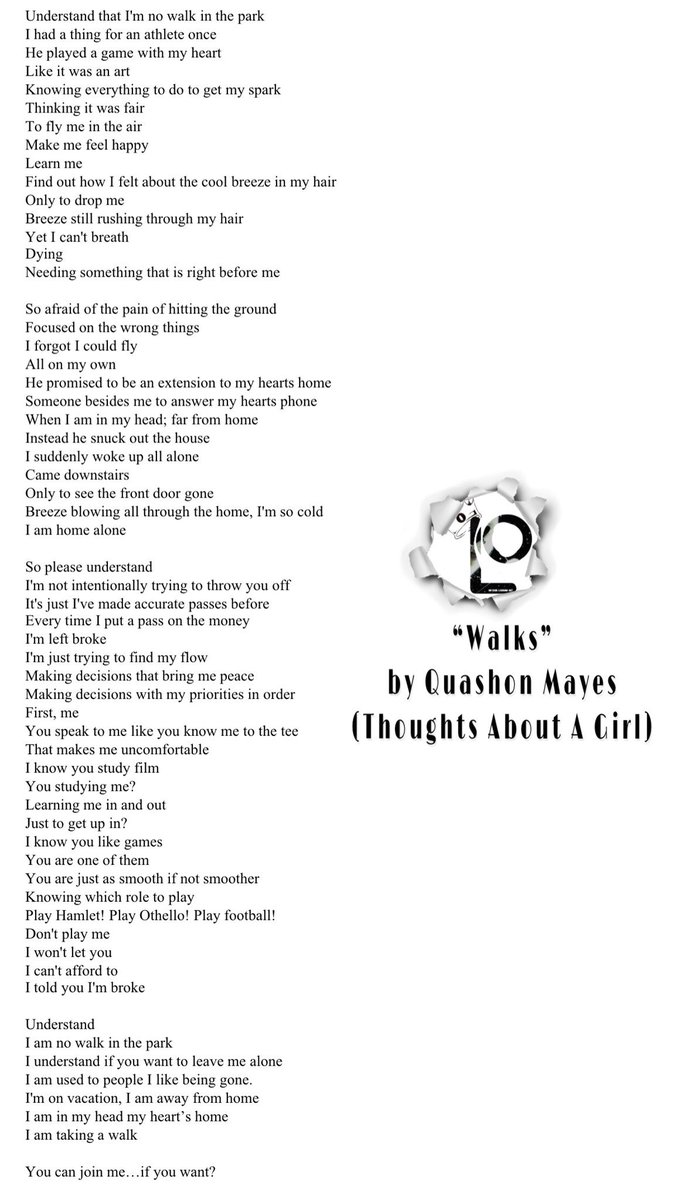 OloWords's tweet photo. “Walks” by @PutQInCoach #TAAG: Thoughts About A Girl https://t.co/5cD74EggPD