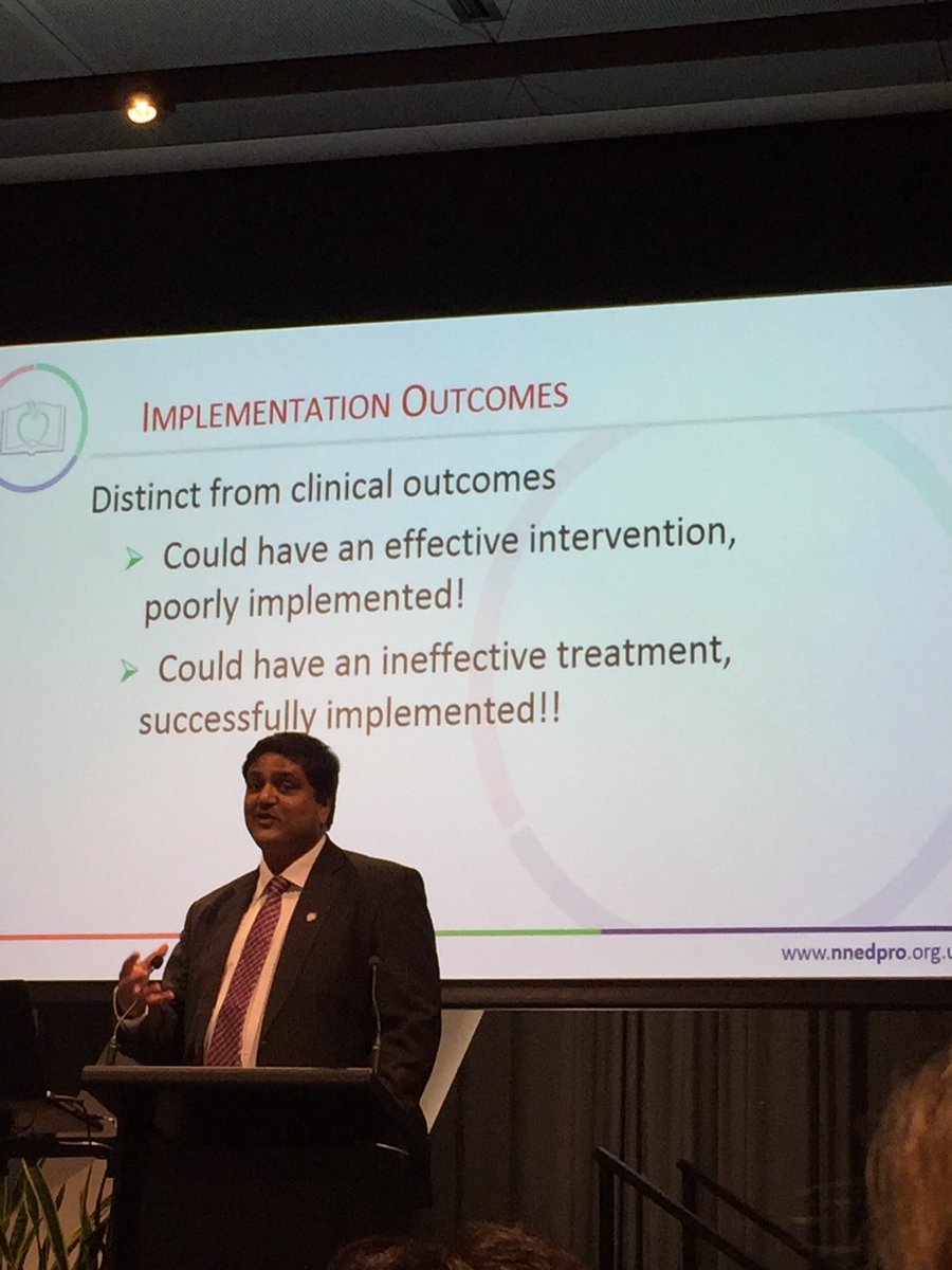 nutsocaus's tweet photo. we’re working towards better patient and population outcomes. implementation outcomes are distinct from clinical outcomes. - Prof Sumantra Ray @NNEdPro #APCCN2017 #apccn #nutsocaus https://t.co/tDsJU2Kkfe