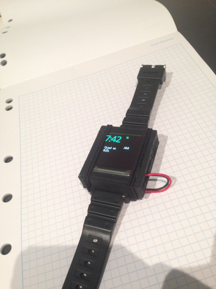 hackaday's tweet image. #Arduino smartwatch on #Hackadayio by Austin is based on @Adafruit Trinket. bit.ly/1igJABb