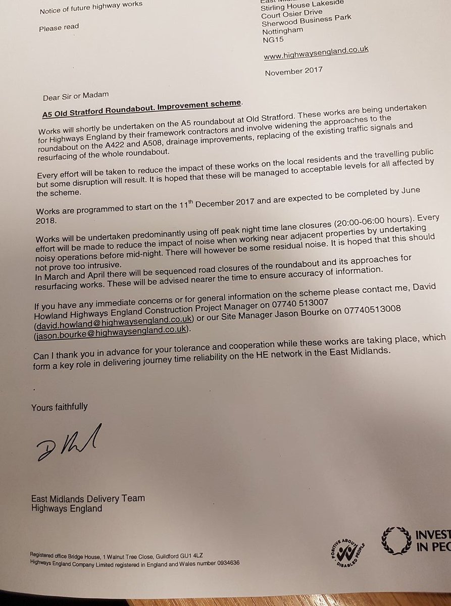 Further challenges ahead for those who use the A5 Old Stratford Roundabout...