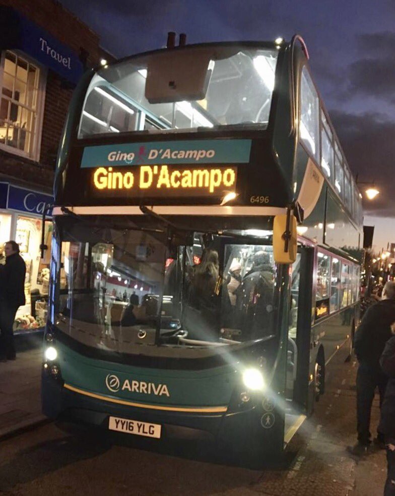 Ginofantastico's tweet photo. I can’t believe the town of Hoddesdon &amp; Mayor Carol Crump have named a bus after me...now I have to find the time to drive it! 😏 #ThankYouHoddesdon xxxx https://t.co/YR9bfSdb5k
