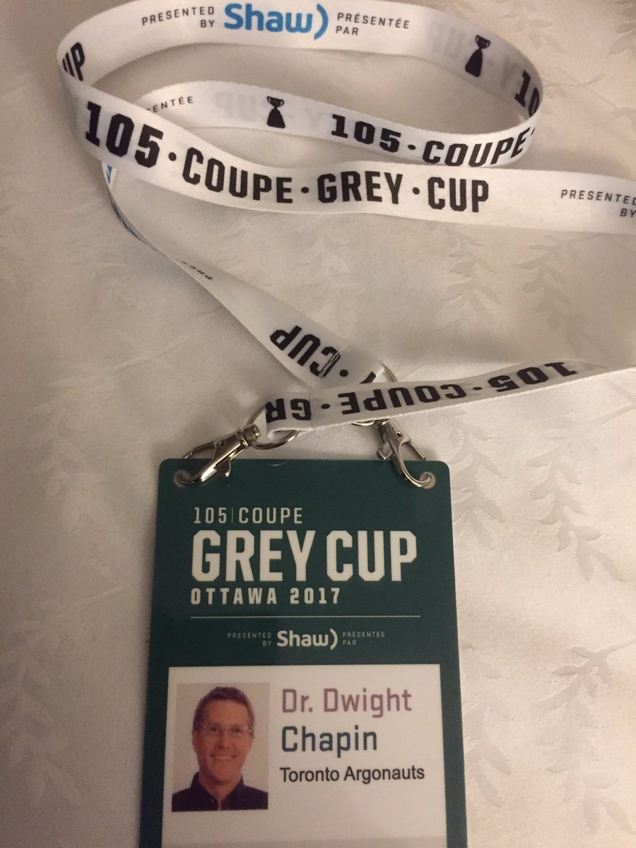 Dr. Chapin is in Ottawa getting ready for The Grey Cup tomorrow!  <a href="/TorontoArgos/">Toronto Argonauts</a> #biggame #CFL #GreyCup2017 #GoArgos #excited