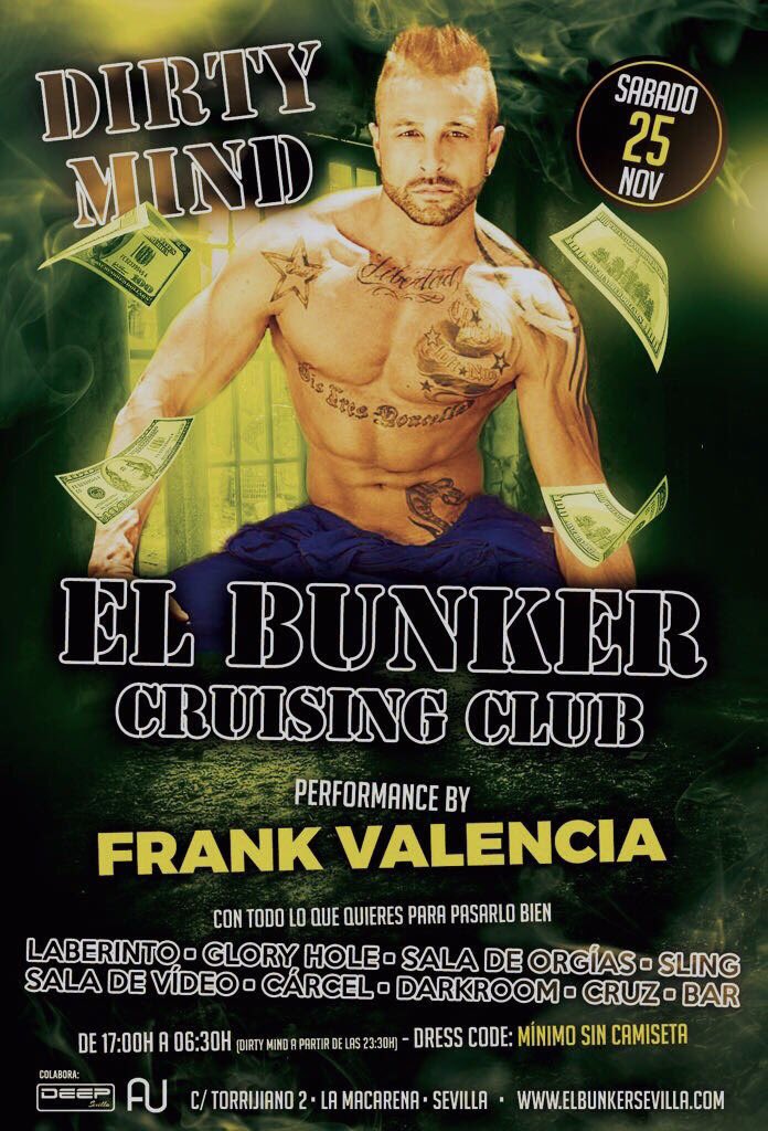 BunkerGerman's tweet photo. Sábado 25 uno de los actores más reconocidos que ya pasó por El Búnker repite, no te pierdas a FRANK VALENCIA en una nueva edición de Dirty Mind. https://t.co/TgHbTdu4Pb