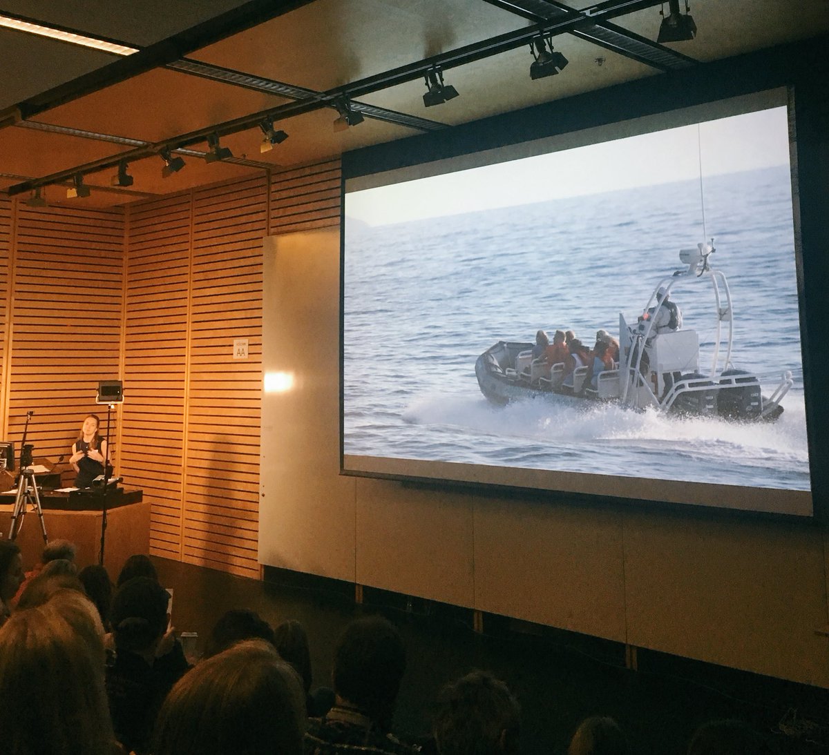 melanie_ang's tweet photo. Finally getting to hear about @sarah_diermc research - using whale watching data to understand pilot whale distributions & movement #bcmms25 https://t.co/1rW9Sj7Kya