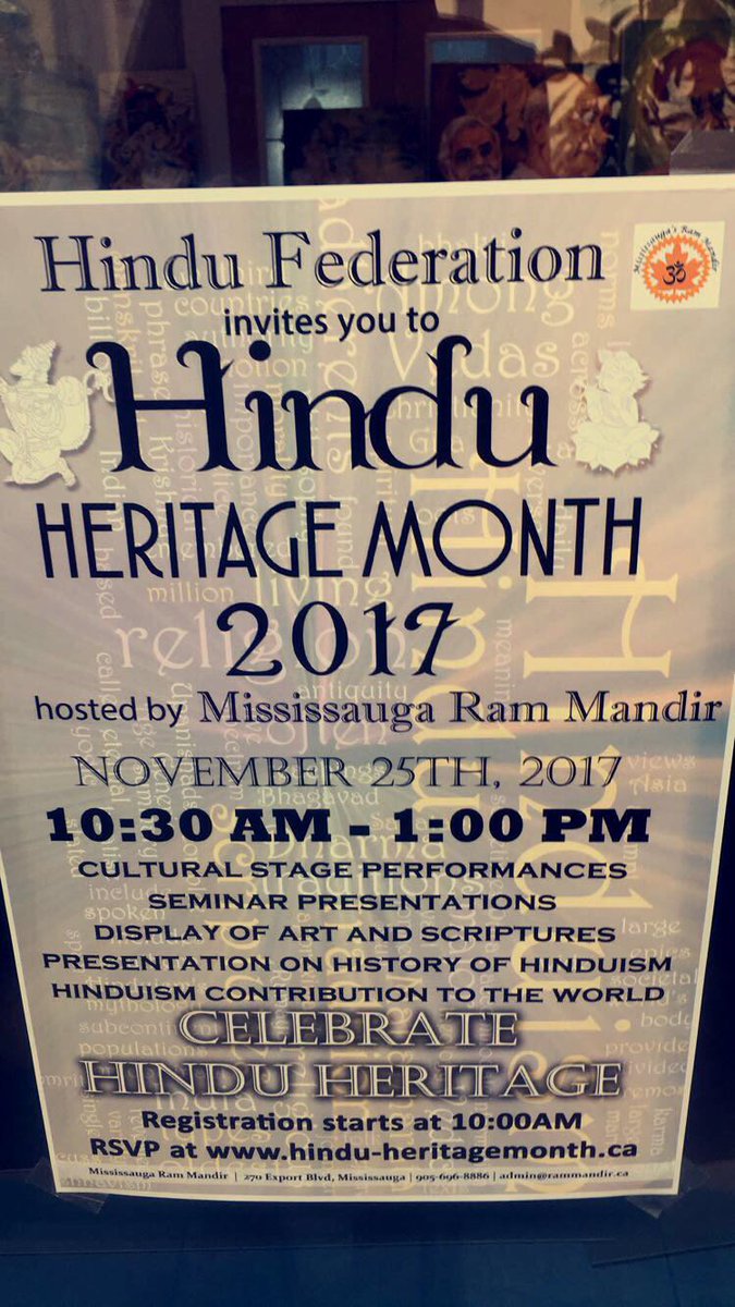 regionofpeel's tweet photo. Great to celebrate #HinduHeritageMonth with Pandit Roopnauth Sharma, the Hindu Federation, @rammandirtweets , Mayor @BonnieCrombie and the #Hindu community in #Mississauga . We are committed to #communityengagement in #Peel https://t.co/R23KVIYfug