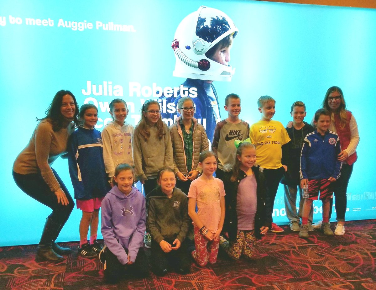 Saturday at the movies with some of our 5th graders! Can't wait to compare and contrast <a href="/WonderTheMovie/">A Wonder Story</a> to the book together on Monday. #tituspride #5thgradeforthewin #choosekind @CBChizik @CBSteveCashman