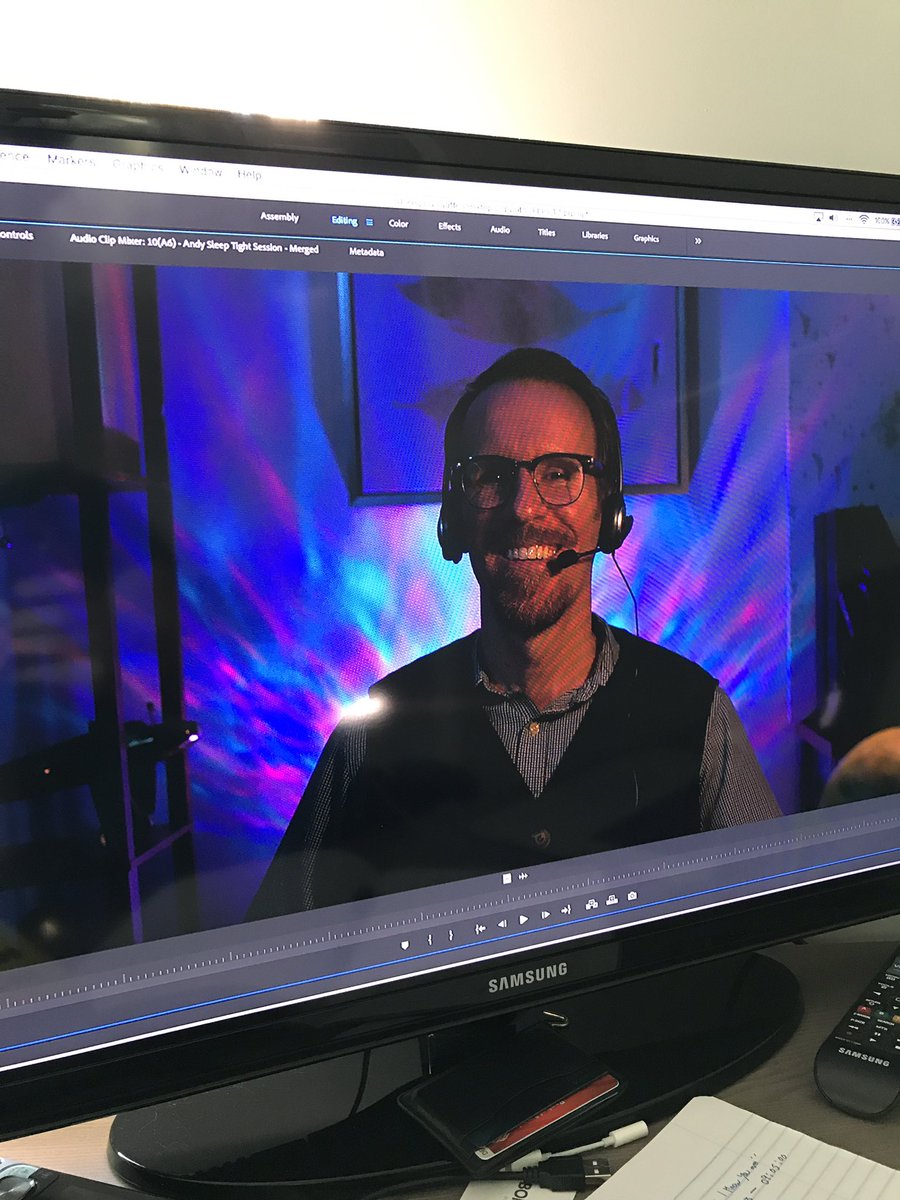 SleepTight_Film's tweet photo. A big smile from Andy Spiller as Sleep Tight's post-production rolls along. #supportindiefilm #sleeptight #scarymovie https://t.co/wEyqXtLmJh