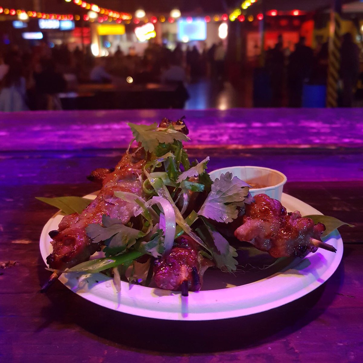 Muu ping - grilled pork shoulder skewers - on at #hawkerhouse <a href="/StreetFeastLDN/">Street Feast</a> #thaifood