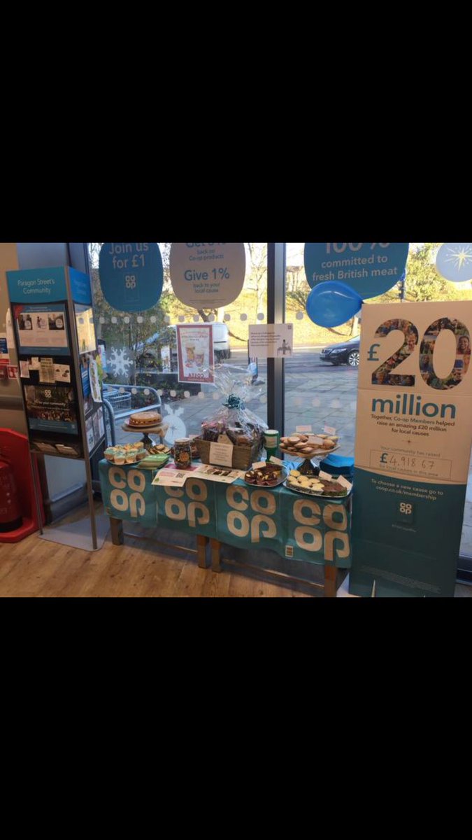 mandy2012w's tweet photo. Celebration day, @ coop paragon,  bake sale and raffle celebrating £4918 for our local causes raised by our members, well done everyone, https://t.co/IIfv5tMuT1