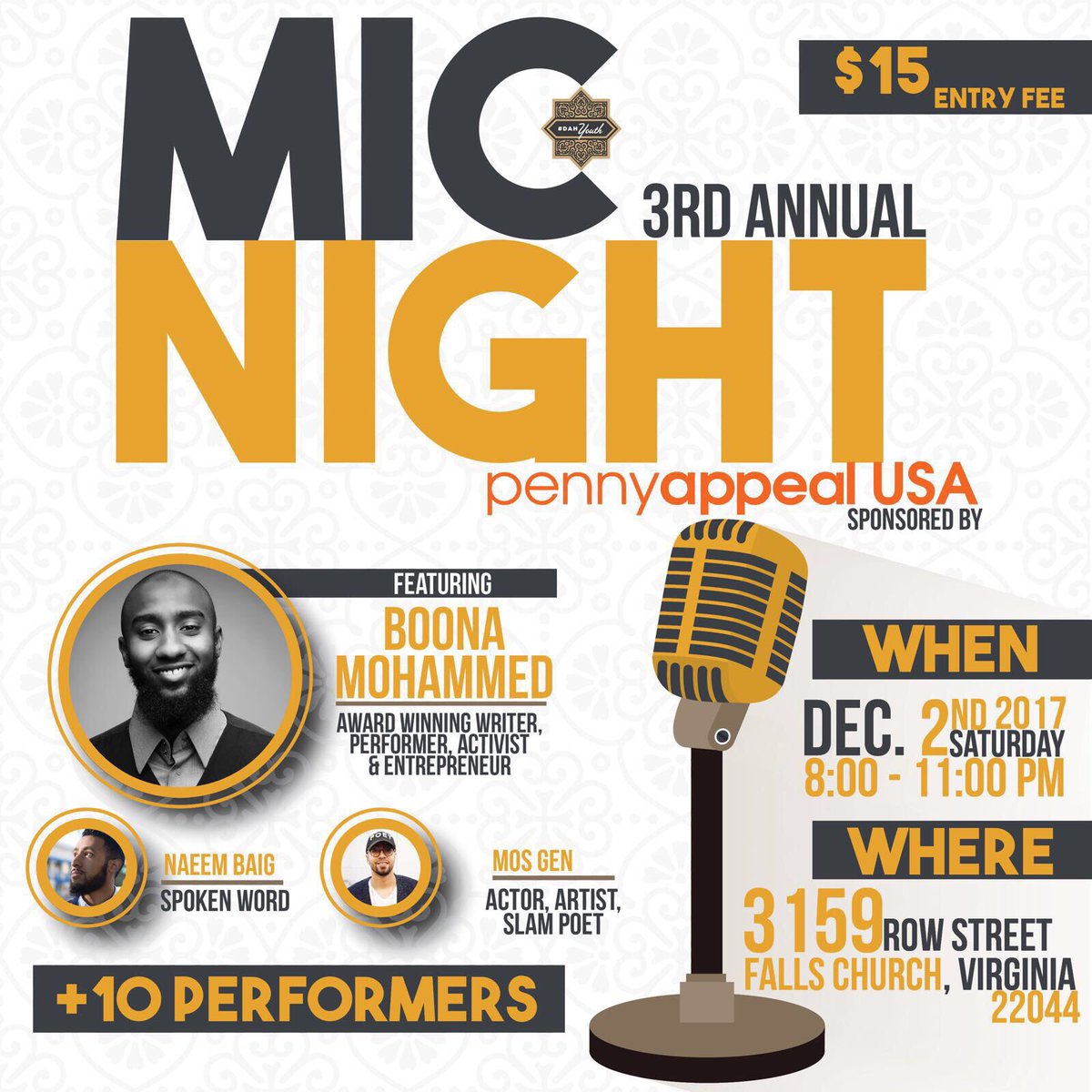 DAH_Youth's tweet photo. Attention all MSA's! Next week #dahyouth Mic Night is giving MSA members a $5 discount, making your admission $10 only.

Email hseid@hijrah.org a list of your msa members to get your discount upon arrival. See you next week! 

#7daysleft #micnight #msamembers #discount #joinus https://t.co/LWDYE4cgCk