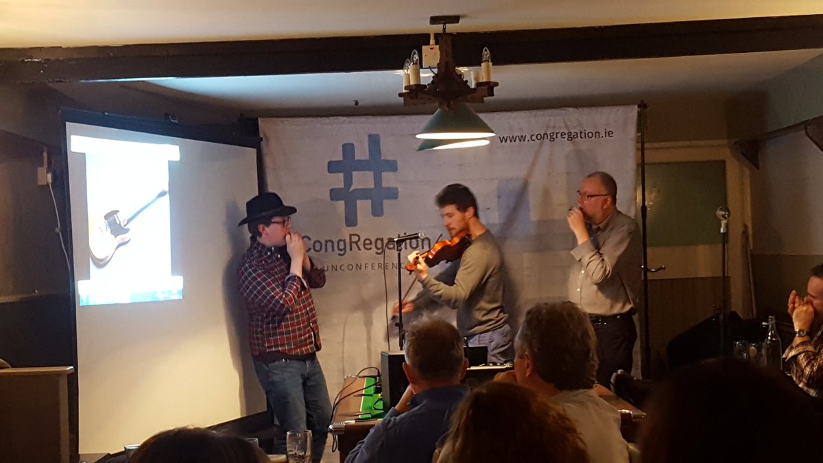 Jane_Leonard's tweet photo. The crazy magic of #Cong17. Fiddles, harmonicas and chancers. #congregation17 https://t.co/mFFuQQOy0P