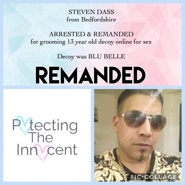 ChatwithPTI's tweet photo. Steven Dass from #Bedfordshire Remanded for #grooming a 13 year old #decoy #online
Well done @BluDecoy #TeamTammy #PTI #ChildProtectors @onlinesafetys @OnlineSafeCymru @ChatwithPTI #Grooming #parentsagainstgrooming #ourchildren #oneoffthestreets #MichaelMcIntyresBigShow https://t.co/mtKI1NXEOx