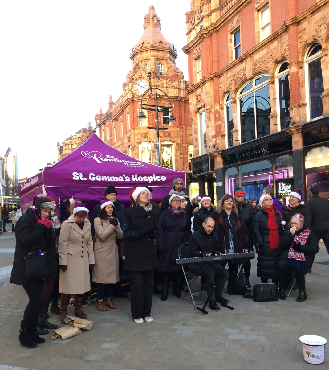 Beautiful singing from <a href="/vocologeechoir/">Vocologee</a> supporting <a href="/stgemmashospice/">St Gemma's Hospice</a>  in Leeds Briggate today bringing the true spirit of Christmas #blackfriday weekend!