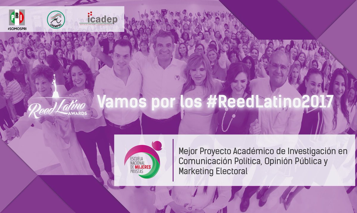 ferbayardo's tweet photo. El programa que realiza el @ICADEP con el @OnmpriNacional fue nominado por @ReedLatino en la categoría: Mejor Proyecto Académico de Investigación en Comunicación Política, Opinión Pública y Marketing Electoral. ¡Vamos por el #ReedLatino2017! https://t.co/QurQuZA8rf