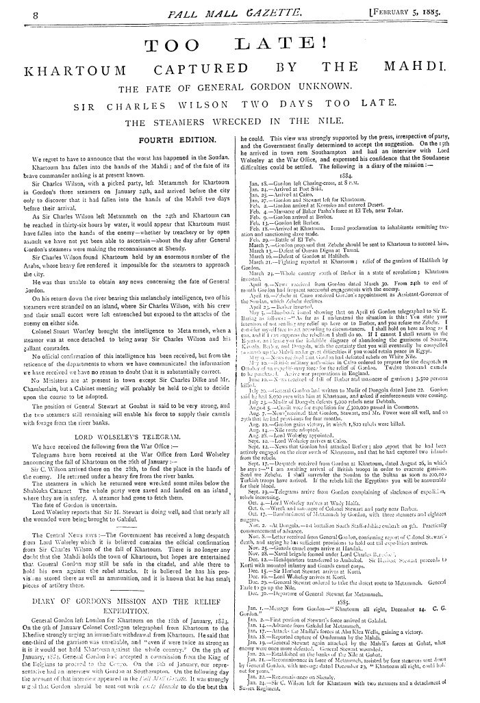 To put this is further perspective, this relatively modest 24-point headline from W. T. Stead's Pall Mall Gazette was considered innovative (and rather radical) in 1885... nearly thirty years after Dickens died.