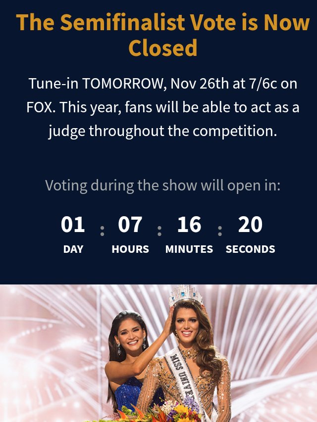 Leistonjerry's tweet photo. ada voting during final show gais...
jgn lupa ya ..
#MissUniverse #Malaysia https://t.co/oS3ubCd3Vz