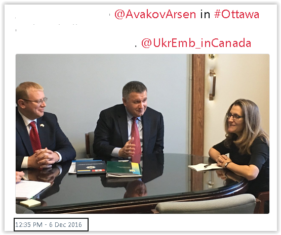 SRAntiFascism's tweet photo. @cafreeland @gmbutts @telfordk @RalphGoodale @Puglaas @HarjitSajjan @dokmz @Log_Vogel @KatharinaKoenig @dromografosInt @GIRD_S @SPIEGELONLINE @DefendingHistor @JohnCryerMP #OnOrAbout #Dec62016
#NaziFreeland #ChrystiaFreeland
MetWith @AvakovArsen:#Аваков In
#Оттава@#UkrEmb_InCanada
ToSetupFree #Armes For #NeoNazi #ЗСУ
AsWellAs #ArmsTraining 4Those #Терористи
Via #HarjitSajjan:#OpUNIFIER
#NeoNazi #СБУ:#Січ WouldHave
'CoordinatedVisit'With #CSIS:#SCRS https://t.co/ZftLfGAdhd