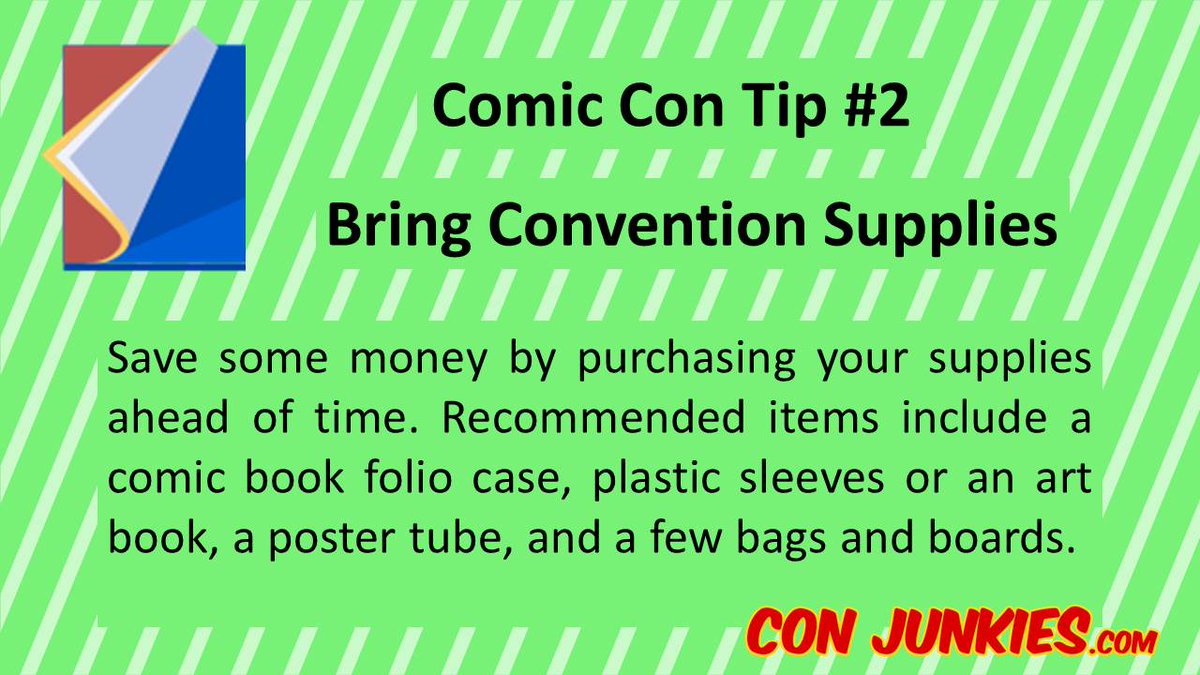 theconjunkies's tweet photo. #ComicConTip Bring Convention Supplies. Buy your supplies ahead of time: comic book folio case, plastic sleeve, poster tube, bags & boards https://t.co/LsOeCwmvsV