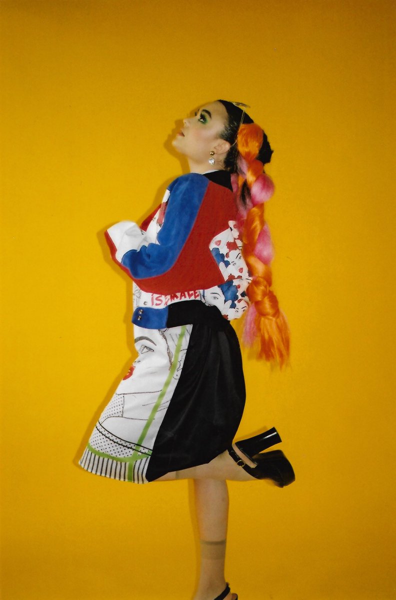 so_madd_'s tweet photo. @mynamesdiana modelling my garments for Aether magazine: #fashiondesigner #art #fashion #Rihanna #leather #graduatecollection #fashiongrad #GFW #Feminism #popart #silk #print @McrSchArt @OfficialGFW @rihanna https://t.co/H0StoPIFbV