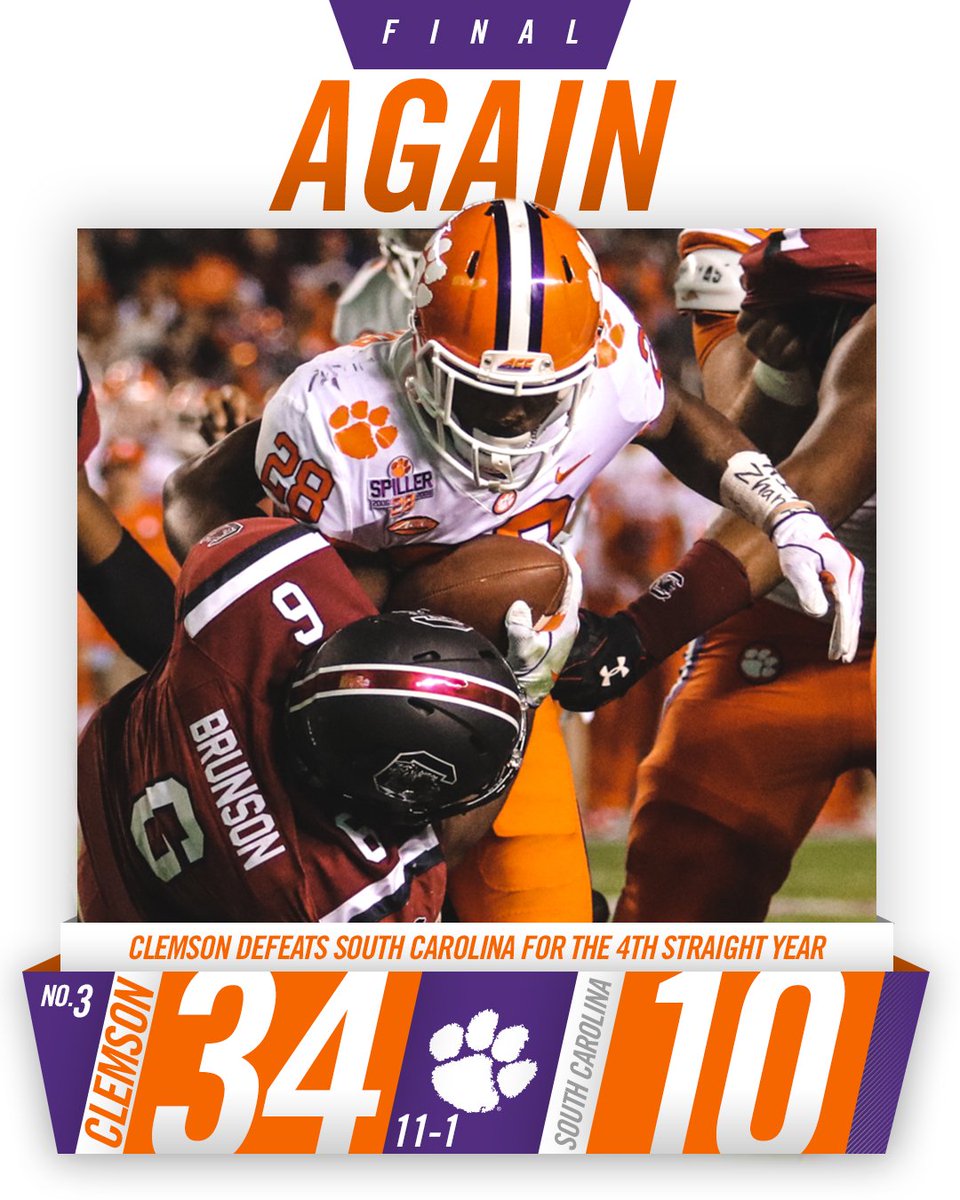 ClemsonFB's tweet photo. #Again

#OurState 🐅🐾 https://t.co/YXrQEbP4kp