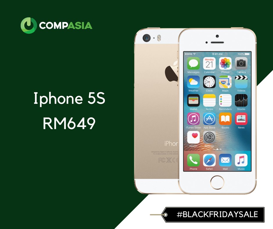 CompAsiaMY's tweet photo. iPhone 5S now on offer @ RM649. #CompAsia #BlackFridaySale https://t.co/vglNqdg8ZT https://t.co/j9d3Y5IIET