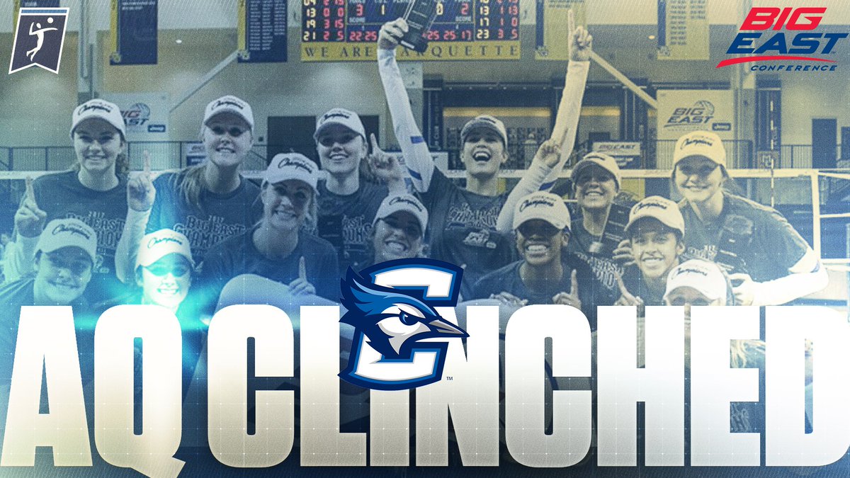 NCAAVolleyball's tweet photo. Creighton outlasts Marquette in 5 sets to capture fourth straight Big East Championship! #NCAAVB https://t.co/ozOi8YWriH