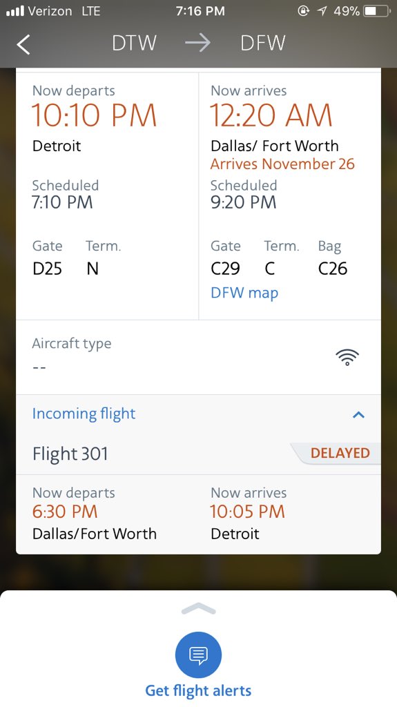 lcastrodale's tweet photo. @AmericanAir Yes I see that. Your app says the incoming flight arrives at 10:05 so how are we going to take off at 10:10? https://t.co/vZxyxOa1xo
