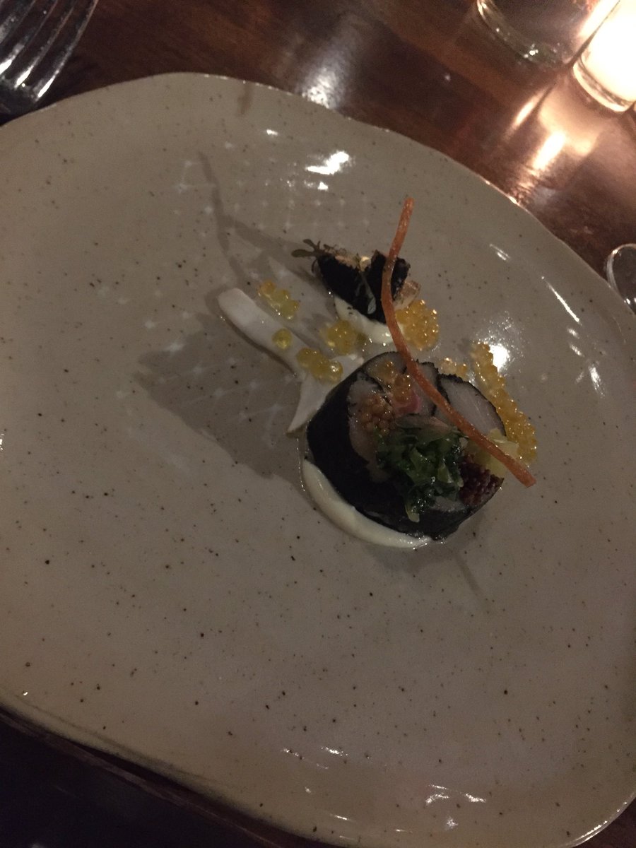 LeftHandLove's tweet image. First course by chef @chefanthonywalsh was amazing!  Never ate a fish with this melt in the mouth and fresh taste before. #canoewild