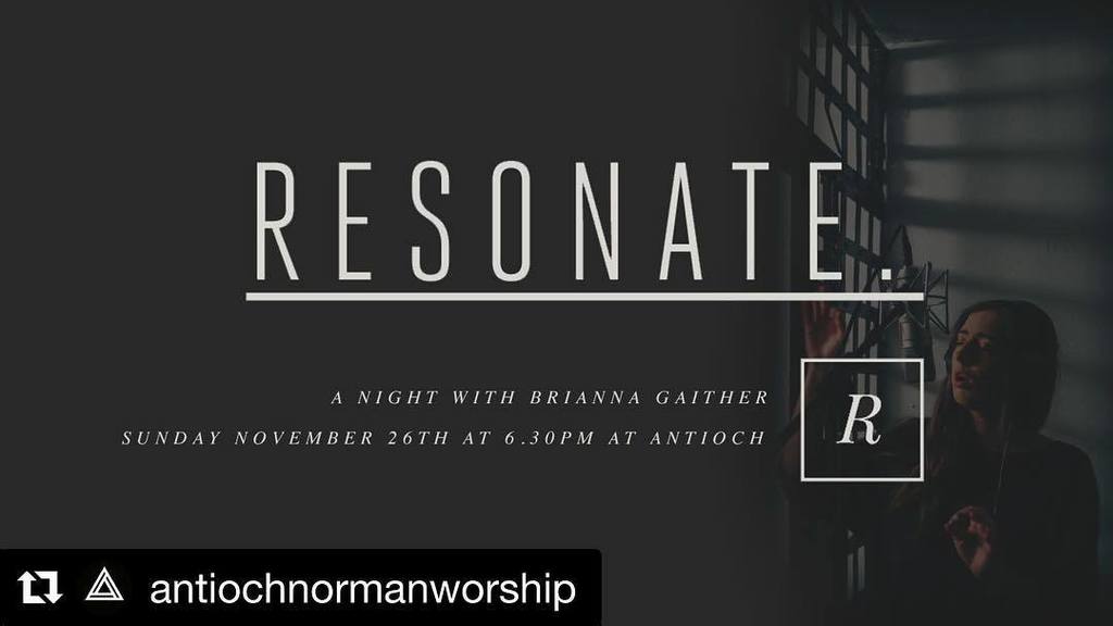 ResonateCmpgn's tweet photo. #Repost @antiochnormanworship //
・・・
Join us tomorrow for an evening with @briannagaither! We are so excited to host this event. We will be screening Brianna's documentary "Resonate" followed by a Q&amp;A with her. Expect to be inspired! Event link in pr… https://t.co/Us0DiiYcHK https://t.co/BP2hnckyQq