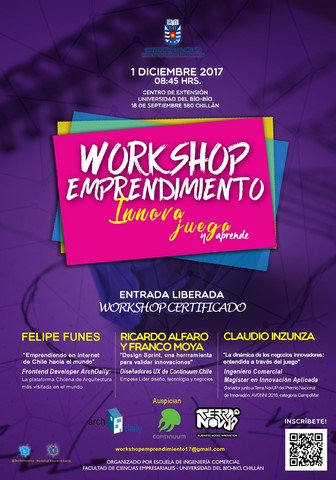 ChillanOnline's tweet photo. 2° Workshop de Emprendimiento “Innova, Juega y Aprende”: https://t.co/YG8YYU7W5e #ChillanOnLine https://t.co/HXSD6bZdax