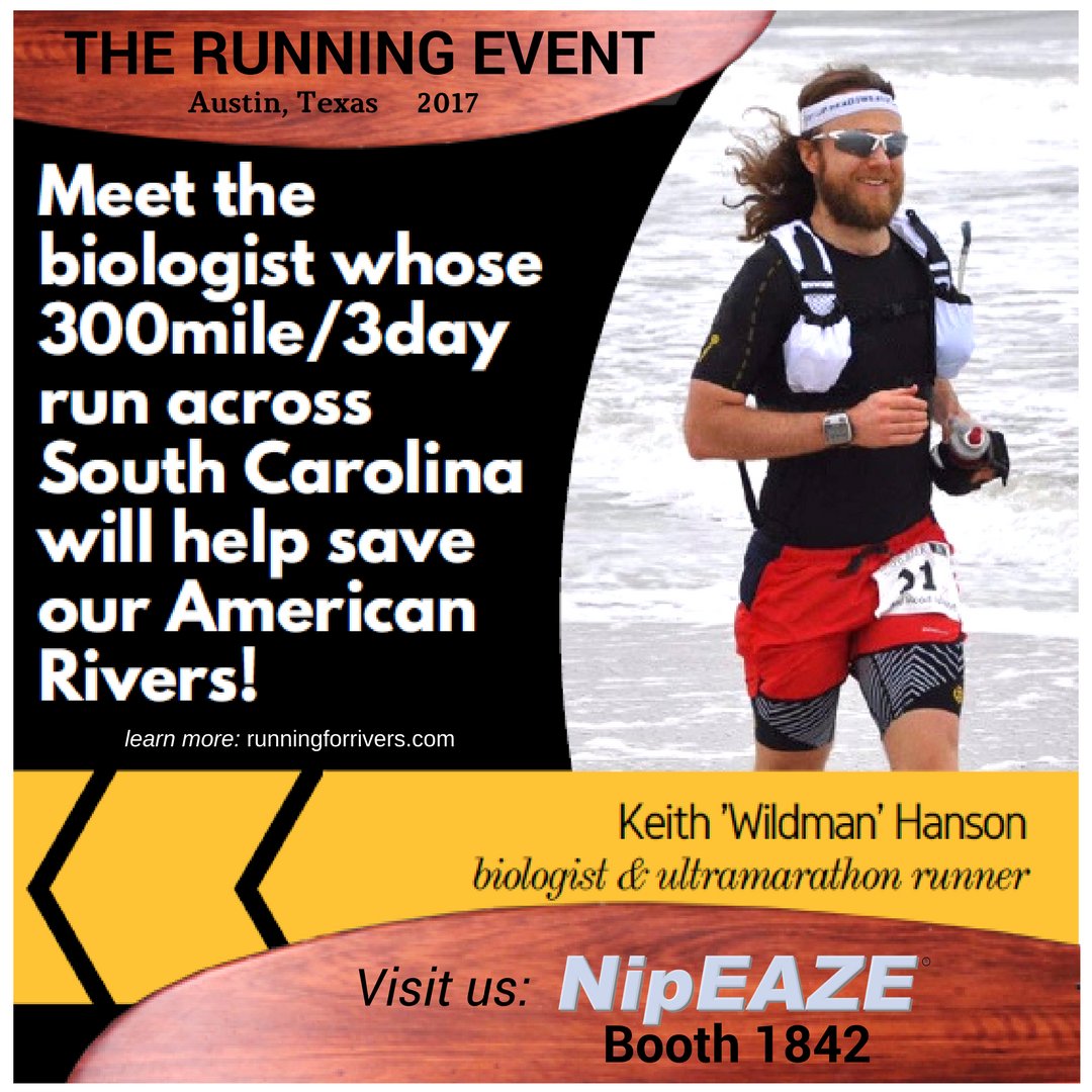 NipEaze's tweet image. We are especially excited to have Keith Hanson join us at #TheRunningEvent! Visit us at booth 1842. NipEaze.com 
#austin #tradeshow #running #ultrarunner #biologist #runchat #runinspired #conservation #rivers #runningear #tre17 #runners #fitness