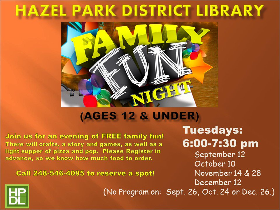 Hazel Park Library (HPMLibrary) Twitter