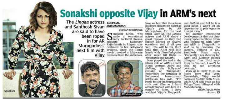 ActorVijayFan1's tweet photo. Sonakshi Opposite vijay in
@actorvijay @ARMurugadoss   @sonakshisinha #Thalapathy62 https://t.co/LTQ8s7PQ6M