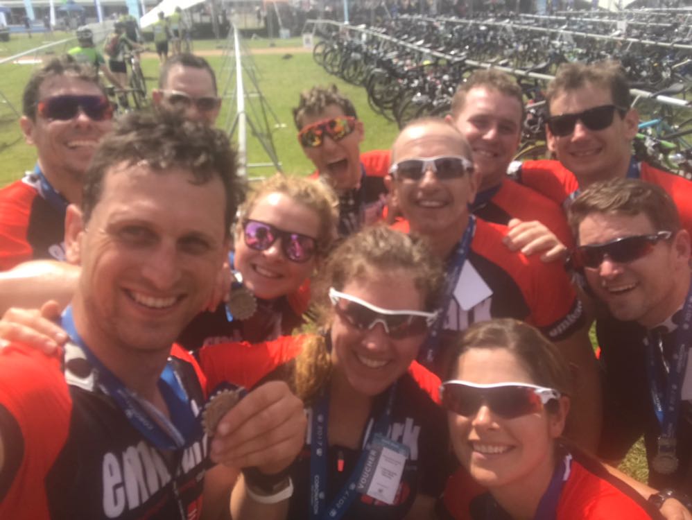 Atlanticsteve's tweet photo. 4 years in a row finishing with all 12 riders! @EmbarkTri @ed_embark #cdc2017 @TheCoronationDC @vanloverenwines https://t.co/7ccXrUpdTJ